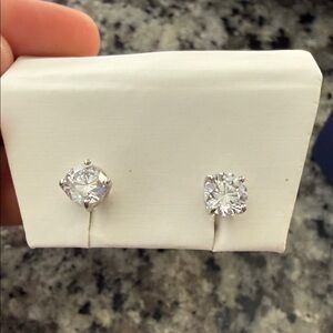 Dazzling Silver Crystal Earrings